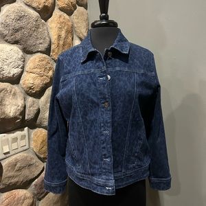 Chicos Animal Print Denim Jacket